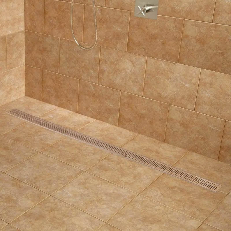 Signature Hardware 931289-60 Rowland 60x22 Linear Shower Drain - Less Flange Polished Stainless Steel Shower Accessories Shower