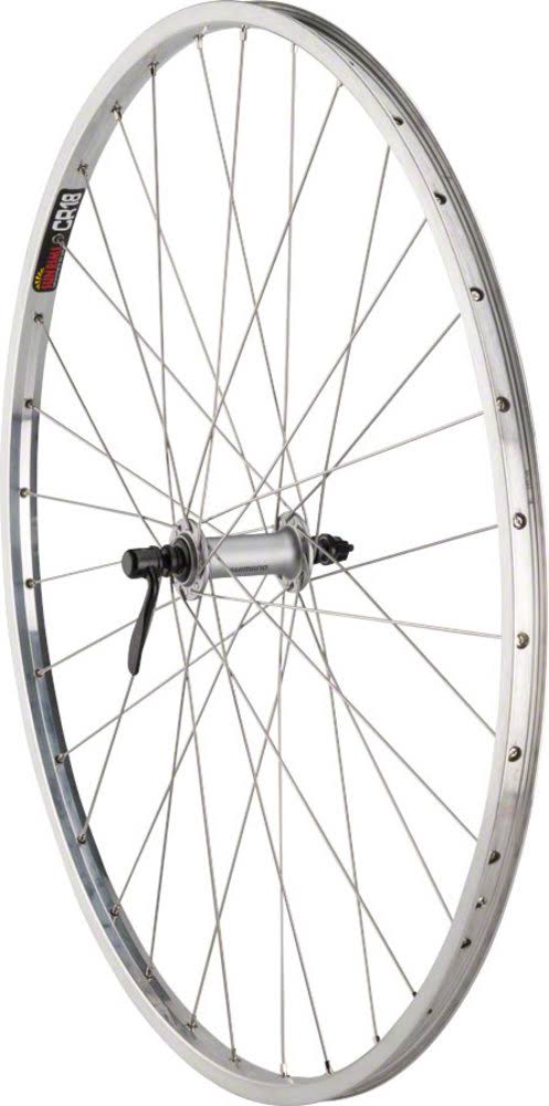 Quality Wheels Front Wheel Road Rim 27x22 100mm QR 32H Shimano Hub / Sun CR-18 Polished / DT Factory Silver