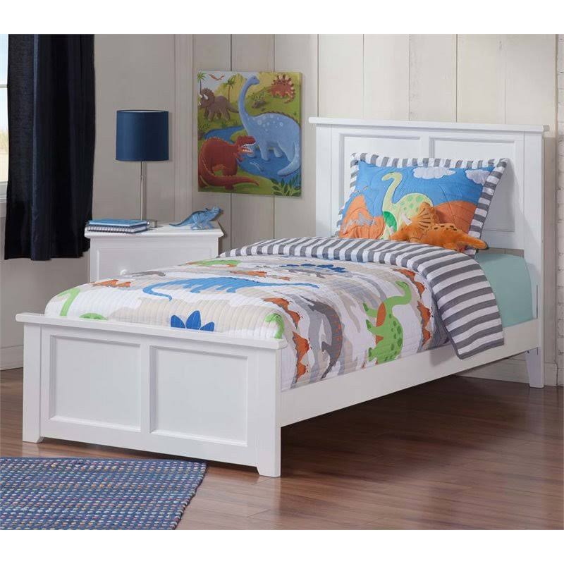 Leo u0026 Lacey Twin Panel Platform Bed in White - LL-1653073
