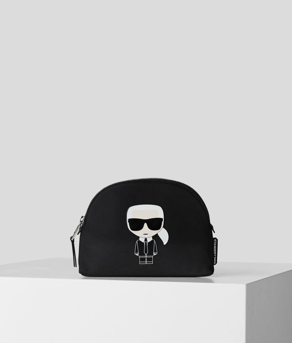 Karl Lagerfeld K/ikonik Nylon Rounded Washbag - Black - Clutches