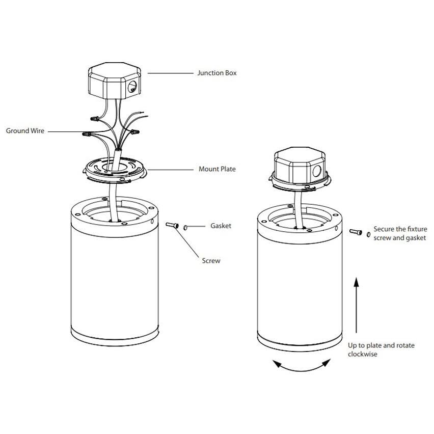 WAC Lighting DS-CD06-N40-BK Tube Architectural LED 6 inch Black Outdoor Flush Mount