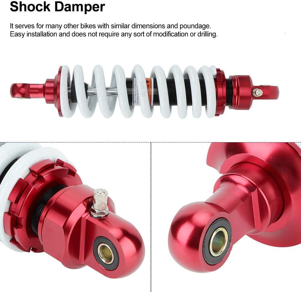 Acouto Rear Shock Damper Pit Bike 325mm Shock Damper Spring Rear Shock Damper Suspension Spring Shock Damper Assembly for Pit Bike Quad Bike Dirt Bike ATV Motorcycle Red