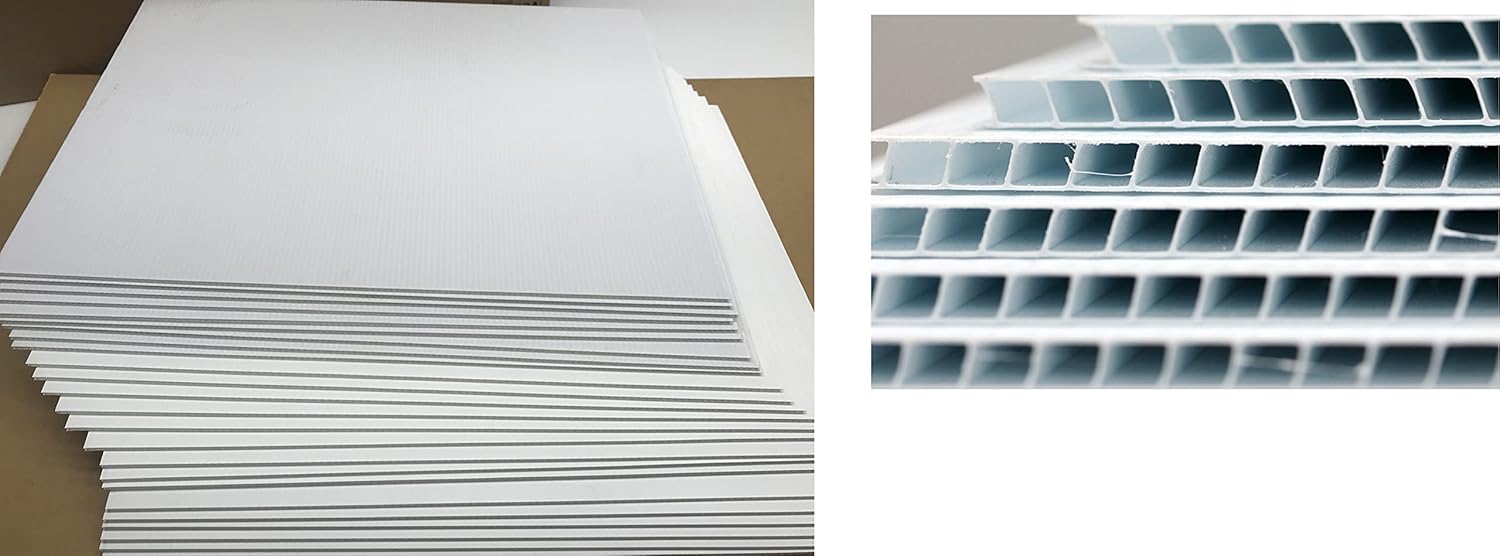 Yard Signs 50 Pack, White Signs 18 x 24 inch 4mm Corrugated Plastic Sign Board, Flute 18, Bundles of Pieces Ship Same Day (50Signs18x24)