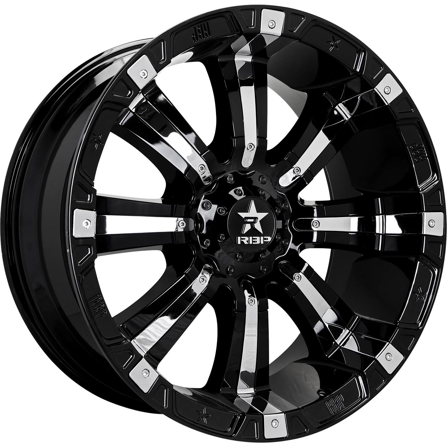 18x9 RBP Wheels 94R Black w/Chrome Inserts 94R-1890-58-12BP