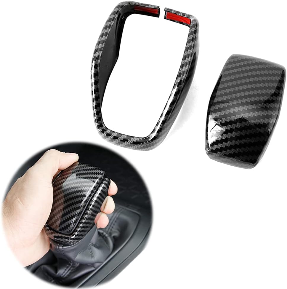 KENDDEEL Carbon Fiber Sport Style Auto Gear Shift Knob Cover Sticker Head Trim Compatible With Toyota RAV4 Accessories 2019 2020 2021