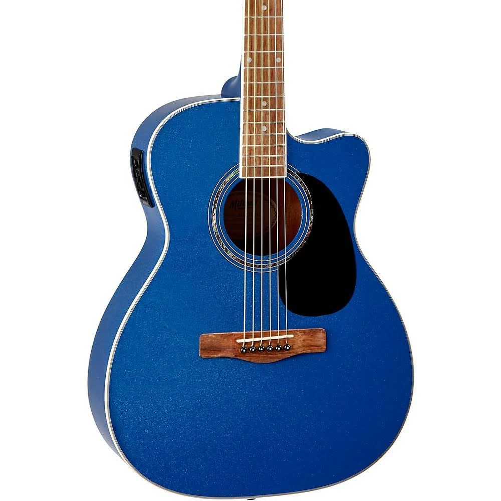 Mitchell O120CEWPM Auditorium Acoustic-Electric Guitar Twilight Blue Metallic
