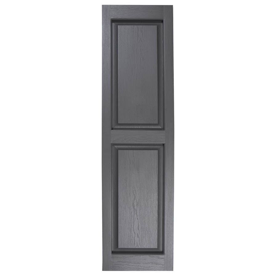 Alpha 2-Pack 14.5-in W x 38.5-in H Granite Raised Panel Vinyl Exterior Shutters in Gray | SLR39GNT