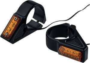 Joker Machine 05-302-1 Rectangle LED Fork Mount Turn Signals Black Anodized