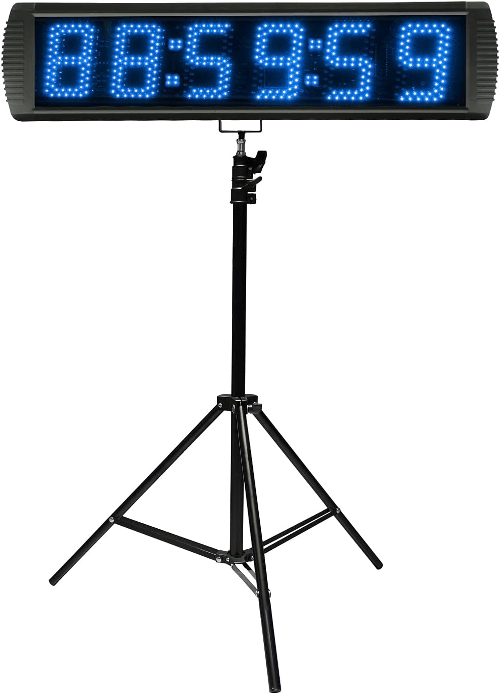 GANXIN 5 Inch LED Race Clock with Tripod for Running Events,Marathon Countdown Clock,Gym Timer Clock,Count Up,Stopwatch,Wireless Remote Control&APP Control,5 Levels Brightness Adjustable (Red)