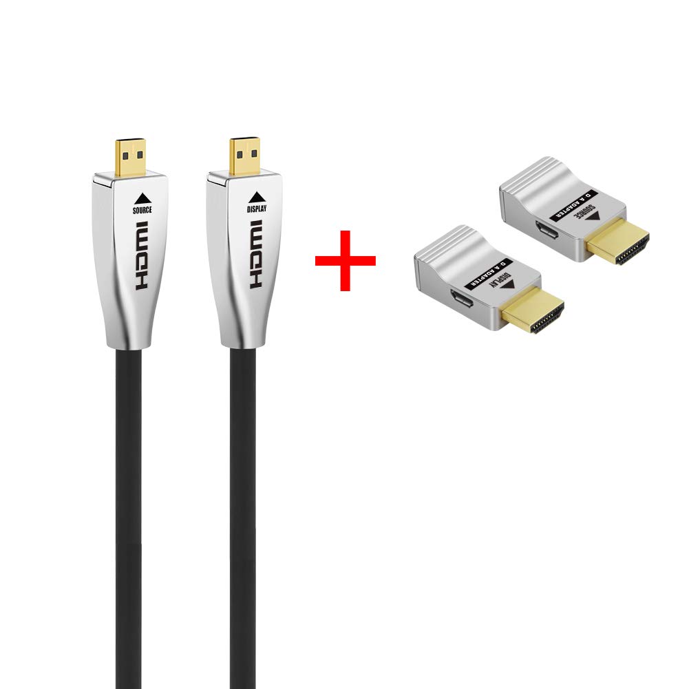HDMI Fiber Cable RUIPRO 4K60HZ HDR 33 feet Light Speed HDMI2.0b Cable, Supports 18.2 Gbps, ARC, HDR10, HDCP2.2, 4:4:4, Ultra Slim and Flexible HDMI Optic Cable with Optic Technology 10m (Micro-10m) Pack of 2