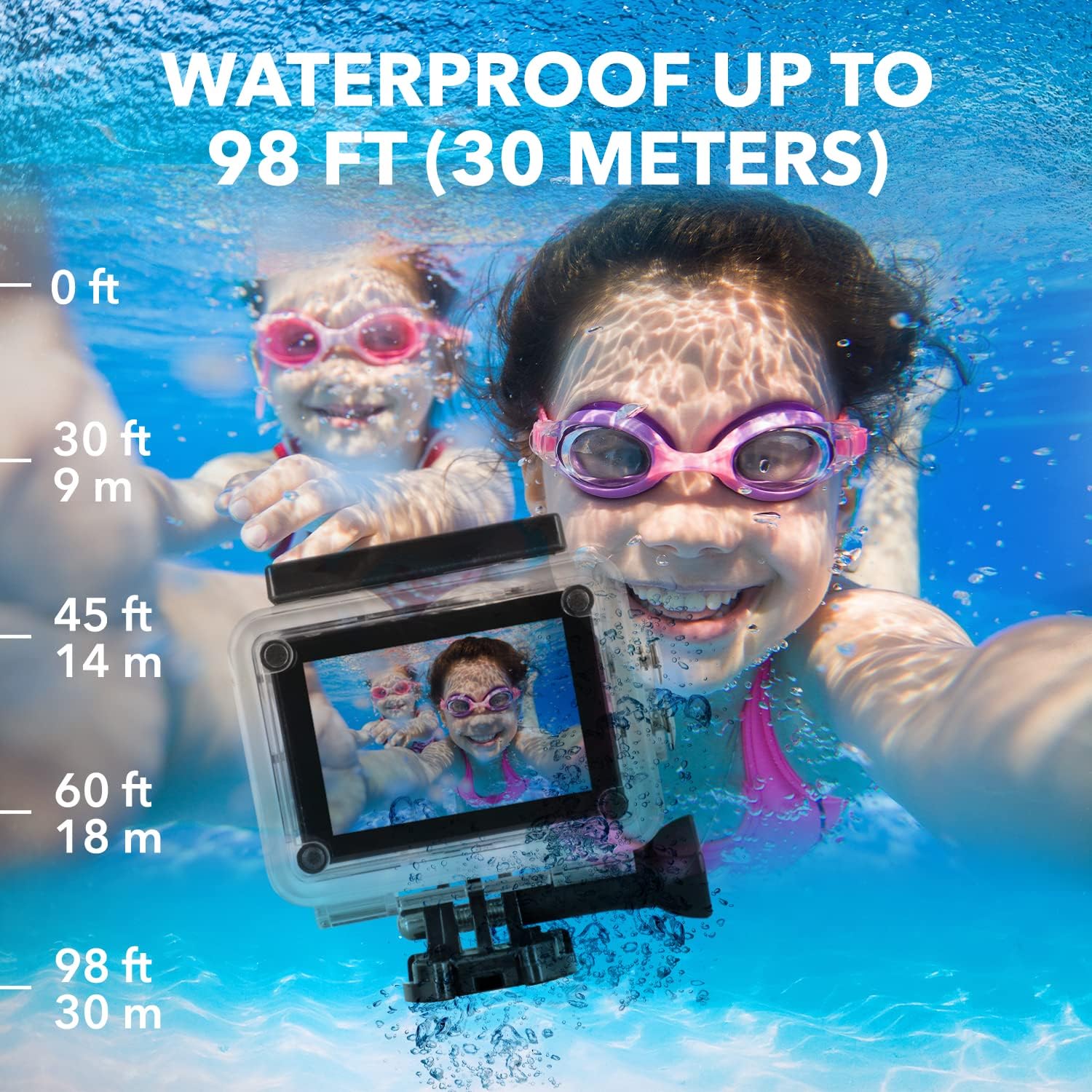 SNAPSHOT Action Hero Camera 4K - Waterproof Action Camera | 12MP Small Action Camera for Skiing and Extreme Sport | 170 Degree Wide-Angle Professional Underwater Camera | HD Sports Camera for Diving Pack of 2