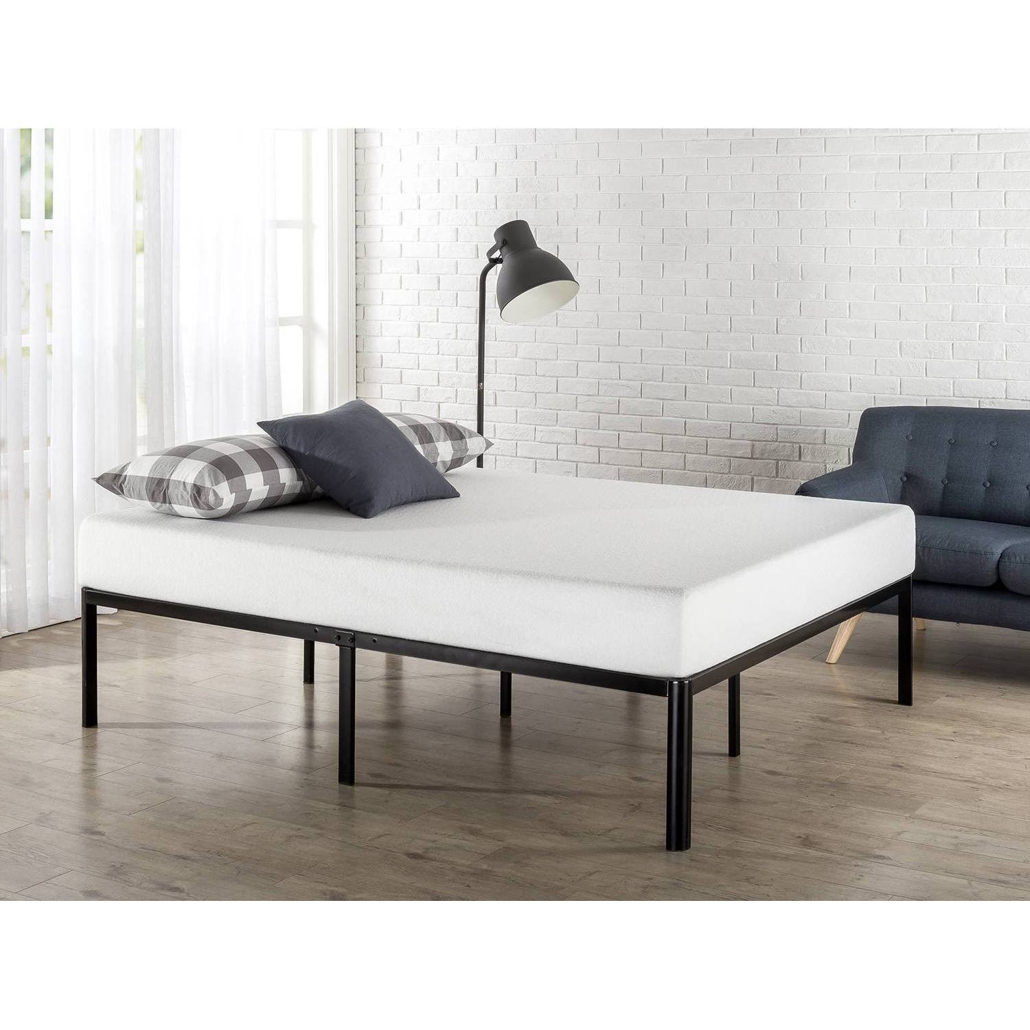 Queen 16x22 Van Metal Platform Bed Frame with Steel Slat Support Black - Zinus