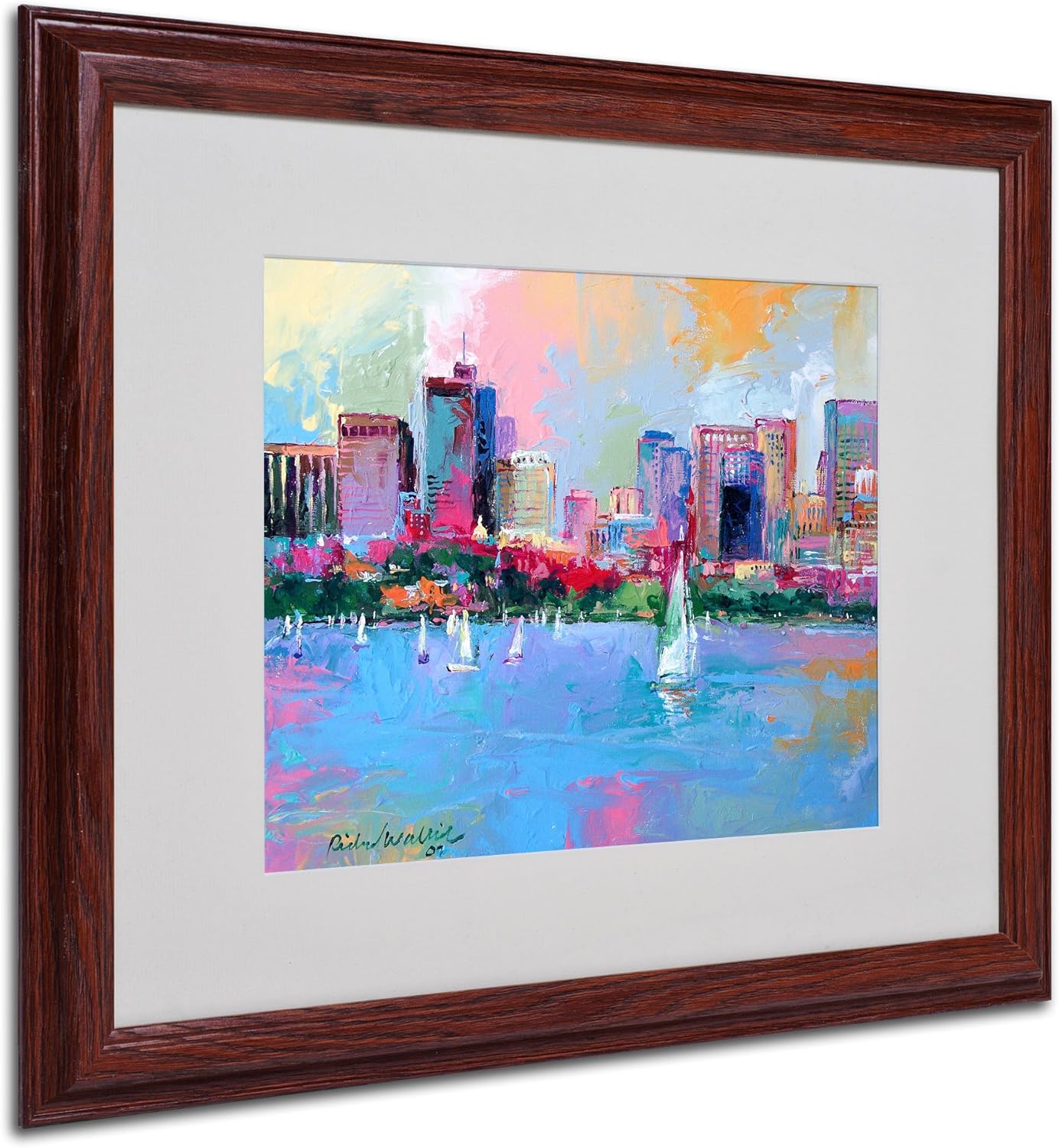 Boston 3 Artwork by Richard Wallich, 16 by 20-Inch, Wood Frame Pack of 2