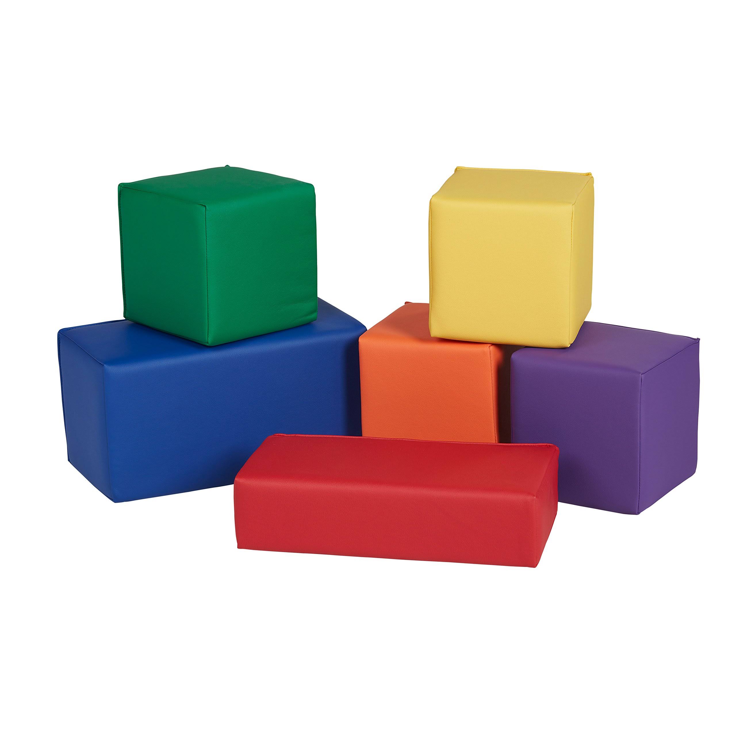 Ecr4kids Softzone Stack-A-Block Set 6-Piece - Primary
