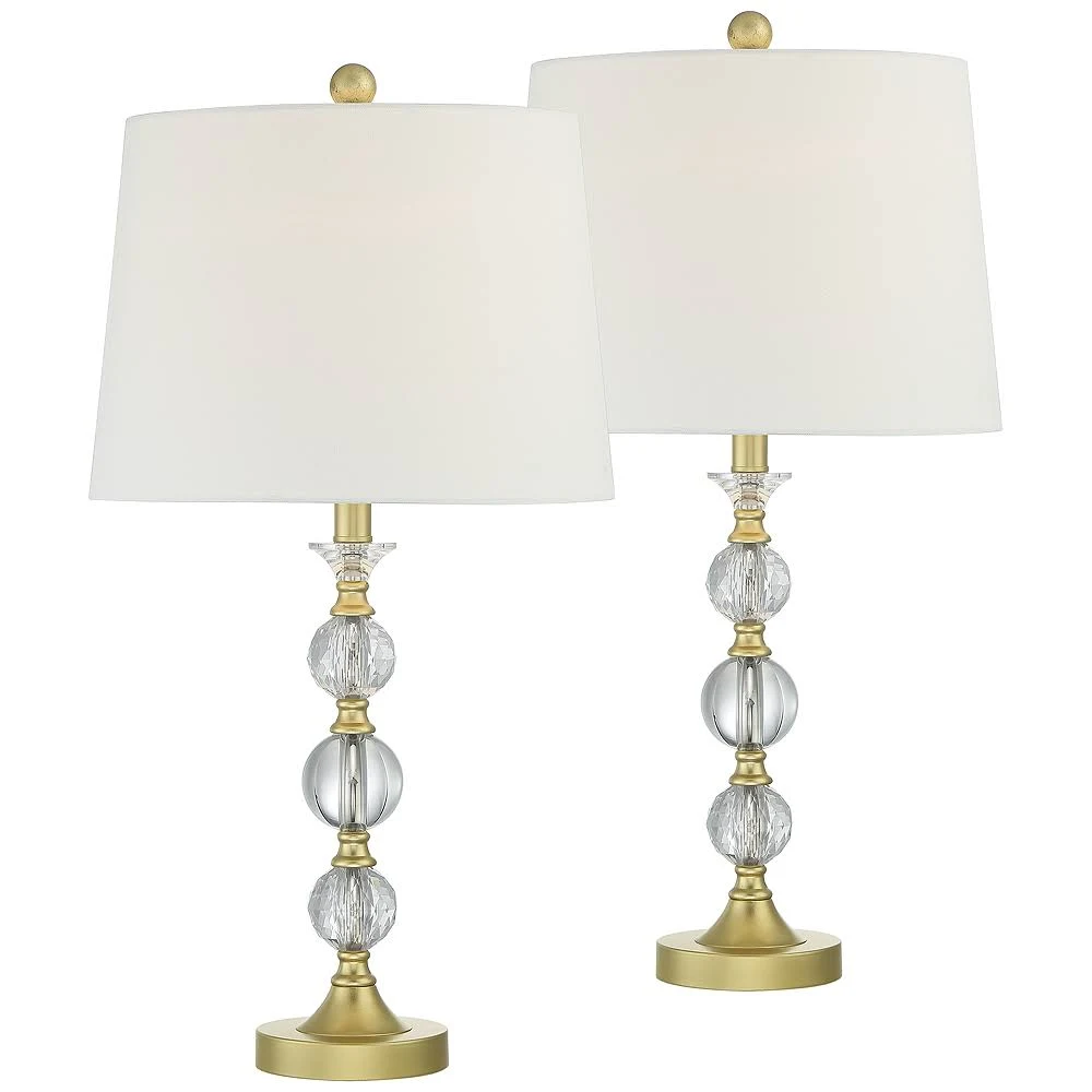 Solange Gold and Stacked Crystal Table Lamps Set of 2 - Style #93E88