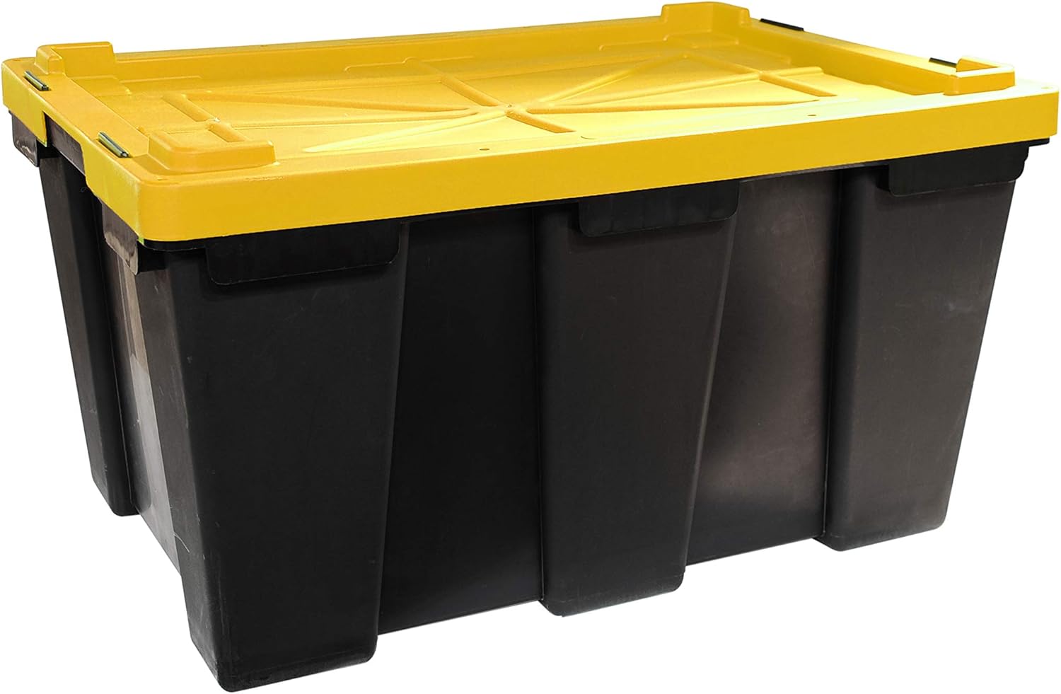 Gracious Living Heavy Duty Stackable Strong Box, Black, Yellow