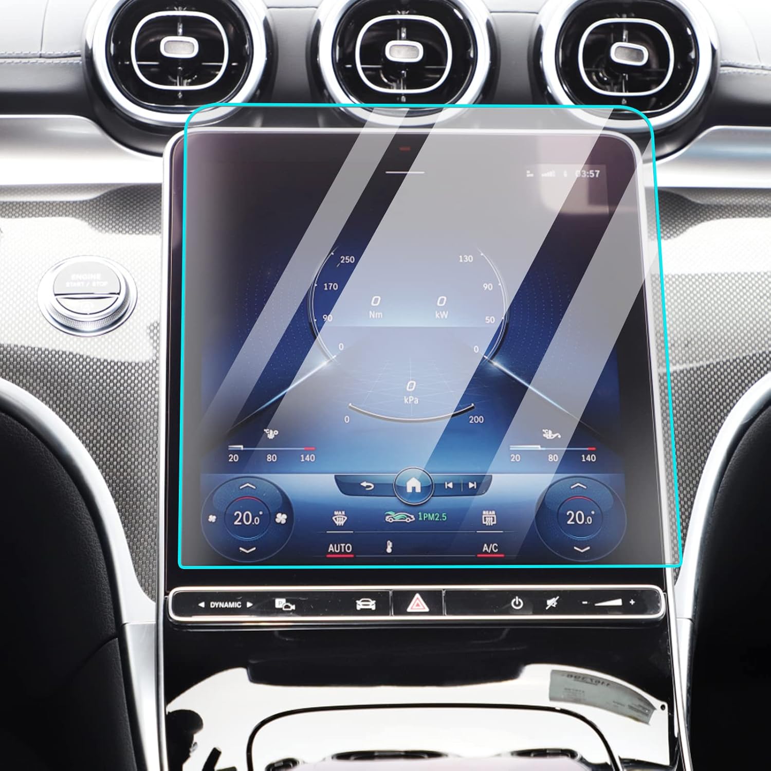 TTCR-II Navigation Display Screen Protector for Mercedes Benz C Class W206 2022, Console Touchscreen Protector 10.3 Inches for 2022 Mercedes Benz C250 C300 C400 C63, Tempered Glass Protective Film Pack of 2