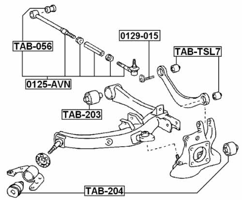 Rear Track Control Rod Febest 0125-AVN OEM 48720-05020