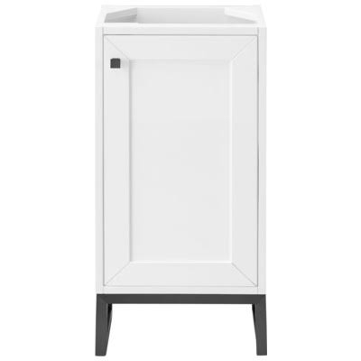 James Martin Chianti 16x22 Single Bathroom Vanity Cabinet, Glossy White, Matte Black E303-V16-GW-MBK
