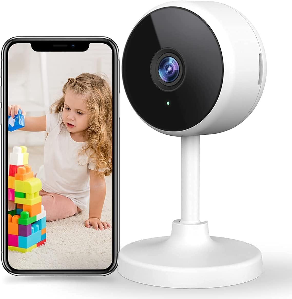 Little Elf Security Camera Indoor , Indoor Camera with Phone App for Baby/Elder, WiFi Camera for Home Security with Motion Detection, Night Vision, Two-Way Audio,Compatible with Alexa Pack of 2