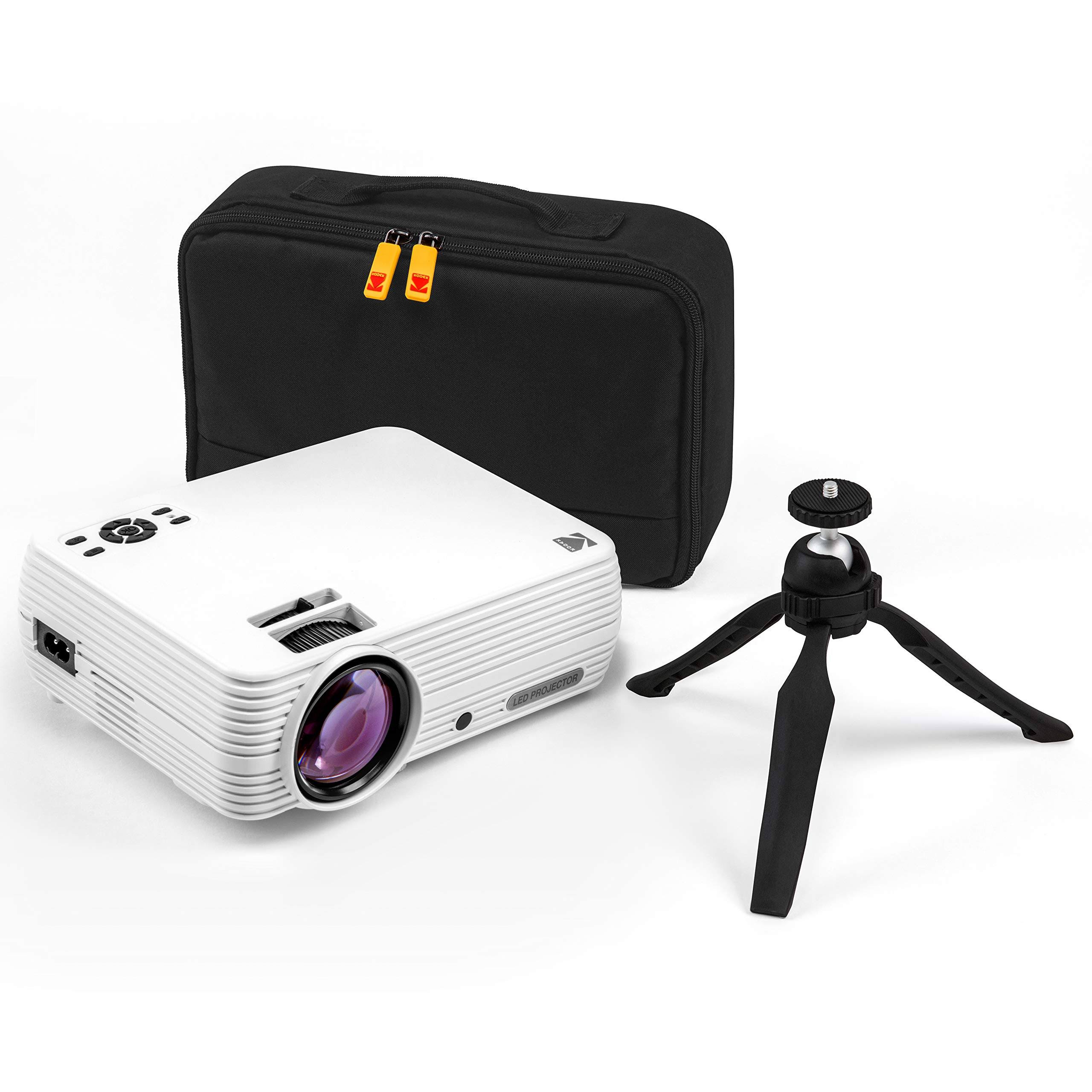 Kodak Flik X7 Home Projector (Max 1080p HD) with Tripod, u0026 Case Included | Compact, Projects Up to 150&rdquo; with 720p Native Res