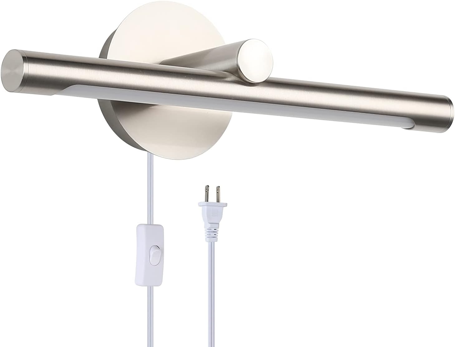 JUSHENG Modern Bathroom Vanity Light Fixtures Indoor Metal LED Picture Lights for Paintings Display Accent Spot Light Brushed Nickel Wall Sconces 24.4