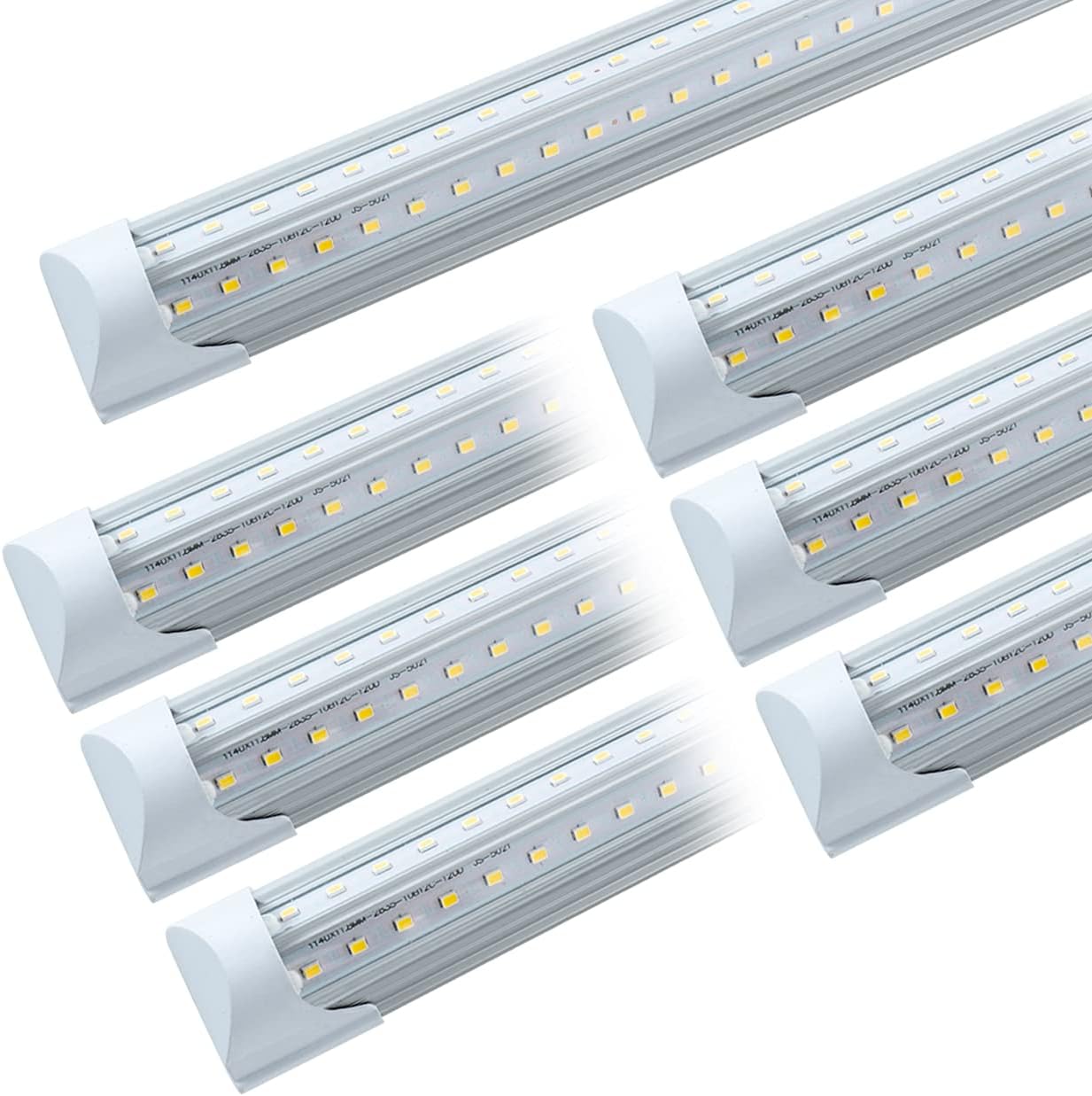 6 Pack T8 Led 4FT 40W Integrated V Shaped Tube Light,Linkable White Daylight 6000k Garage Lights, Indoor Shop Lights for Workshop with On/Off Switch Cable Clear Cover