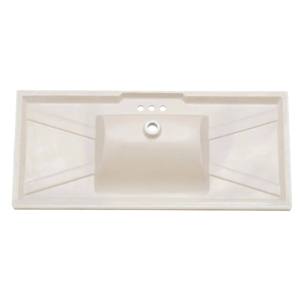 Glacier Bay 49 in. W x 22 in. D Cultured Marble Vanity Top in White with White Sink