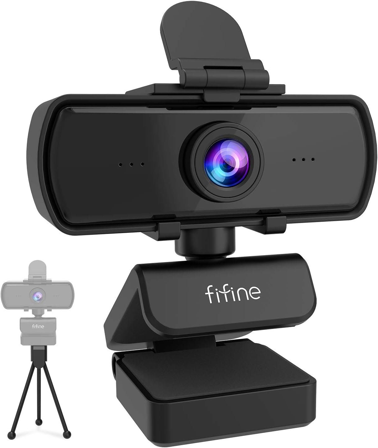 Fifine Webcam 1440P, 2K Computer Web Camera with Privacy Cover & Tripod for Laptop Desktop, Plug & Play 4MP HD USB PC Webcam with Built-in Mic for Streaming Recording Video Calling-K420 Pack of 2