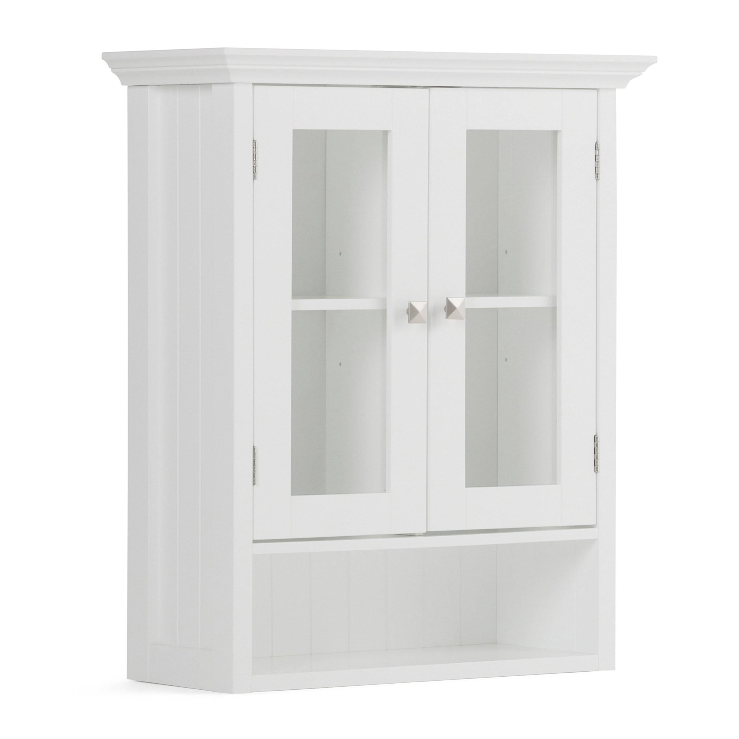 Simpli Home Acadian Double Door Wall Mounted Cabinet, White