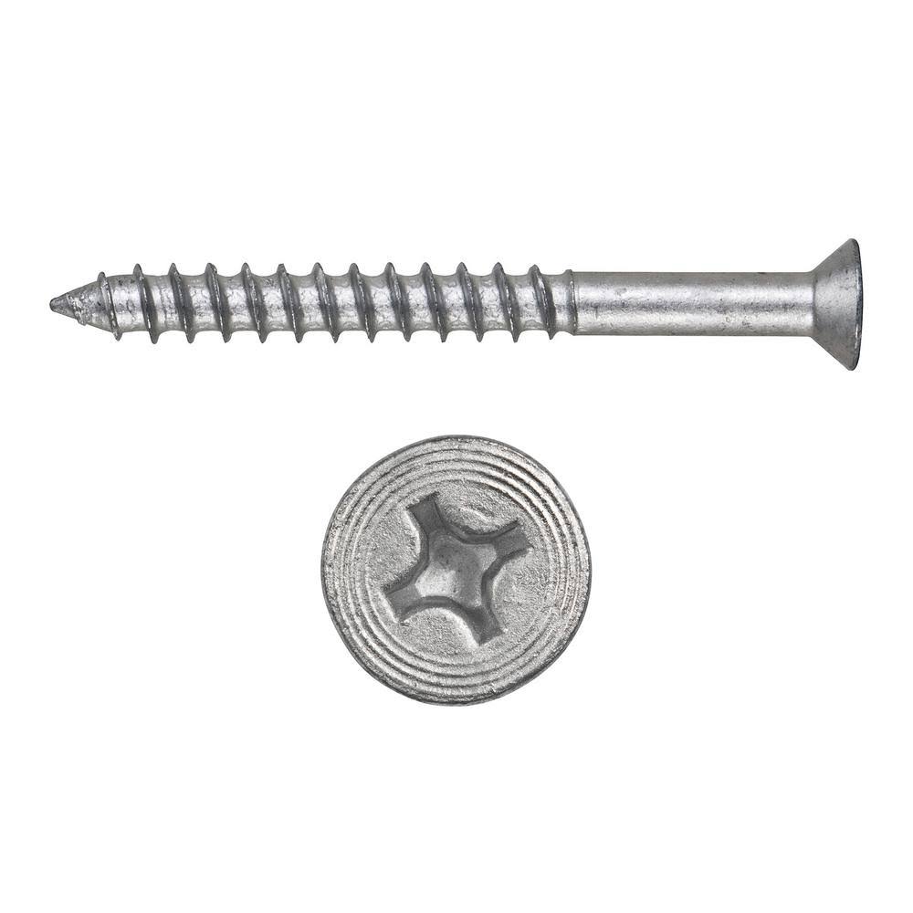 Hilti Kwik-Con II 1/4 in. x 2-1/4 in. II Zinc Plated Carbon Steel Phillips Flat Head Concrete Screw Anchor (100-Pack) 433049