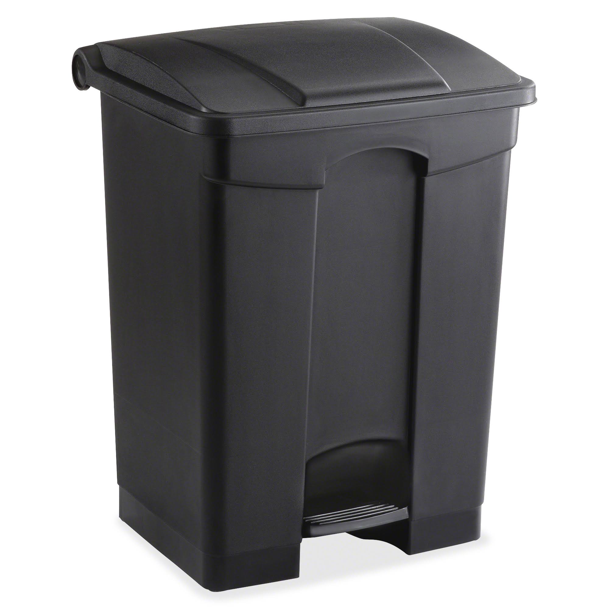 Safco - Trash can - flip lid - 17 gal - foot pedal - plastic - black