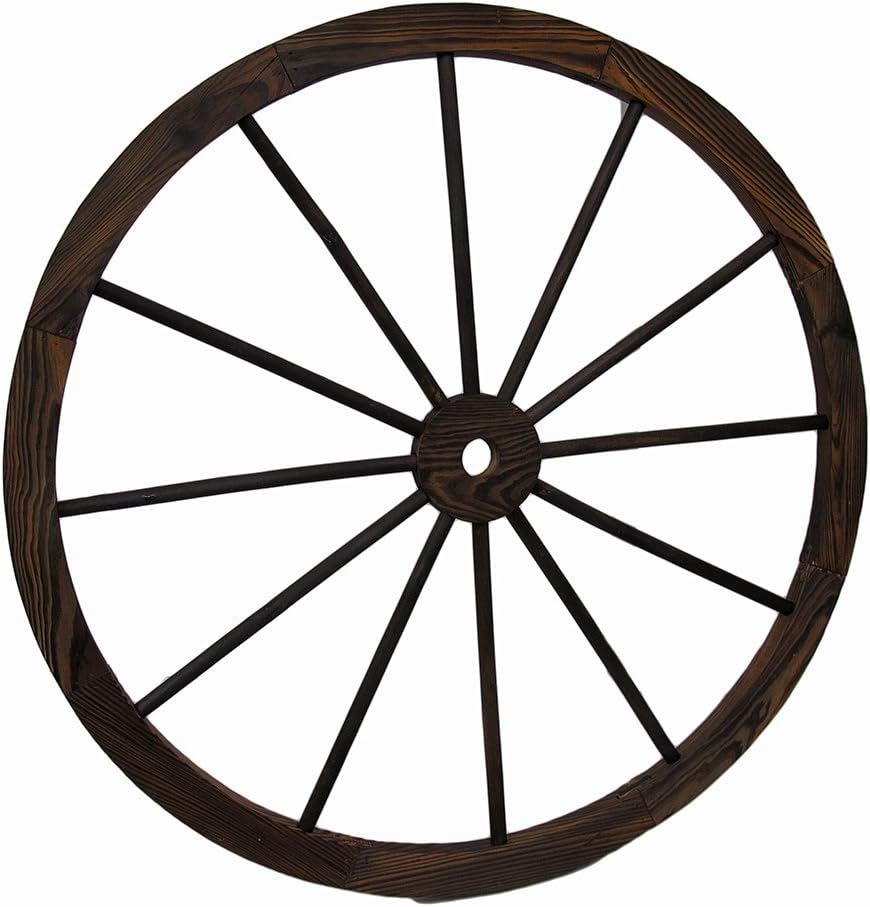 Wooden Wagon Wheel Decorative Wall Hanging 32 in. Pack of 2