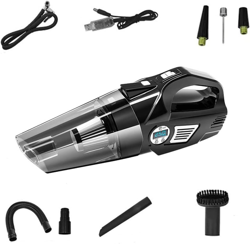 Abizoe 4in1 Handheld Vacuum Cleaner Cordless, Car Vacuum Cleaner with Powerful Suction 8000Pa 120W, Wet Dry Handheld Vacuums Black
