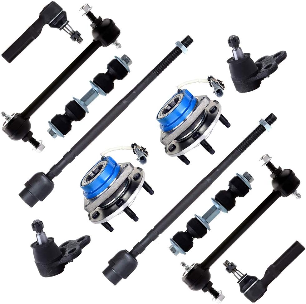 SCITOO 12pcs Suspension Kit 2 Lower Ball Joint 2 Front 2 Rear Sway Bar 4 Tie Rod End 2 Wheel Hub Bearing for Buick Allure Century LaCrosse Regal for Chevrolet Impala Monte Carlo for Pontiac Grand Prix