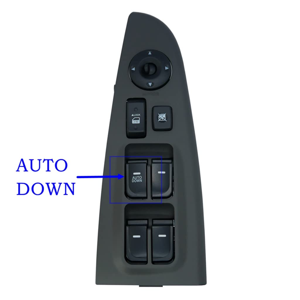 Master Power Window Door Switch Front Left Driver Side Assembly Compatible with Hyundai Elantra 2006 2007 2008 2009 2010 Replace# 93570-2H1107U
