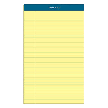 Tops Docket Notepads, 8.5 inch x 14 inch, Wide, Canary, 50 Sheets/Pad, 12 Pads/Pack (Top 63580)