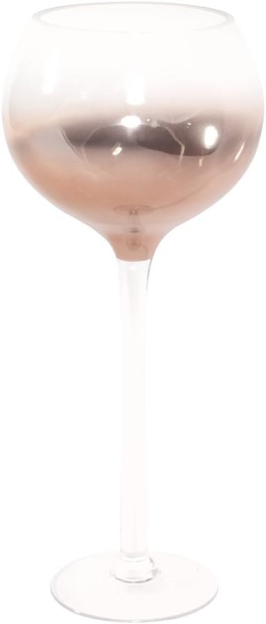Howard Elliott 93031 Hand Blown Glass Goblet with Rose Gold Ombre Finish Pack of 2