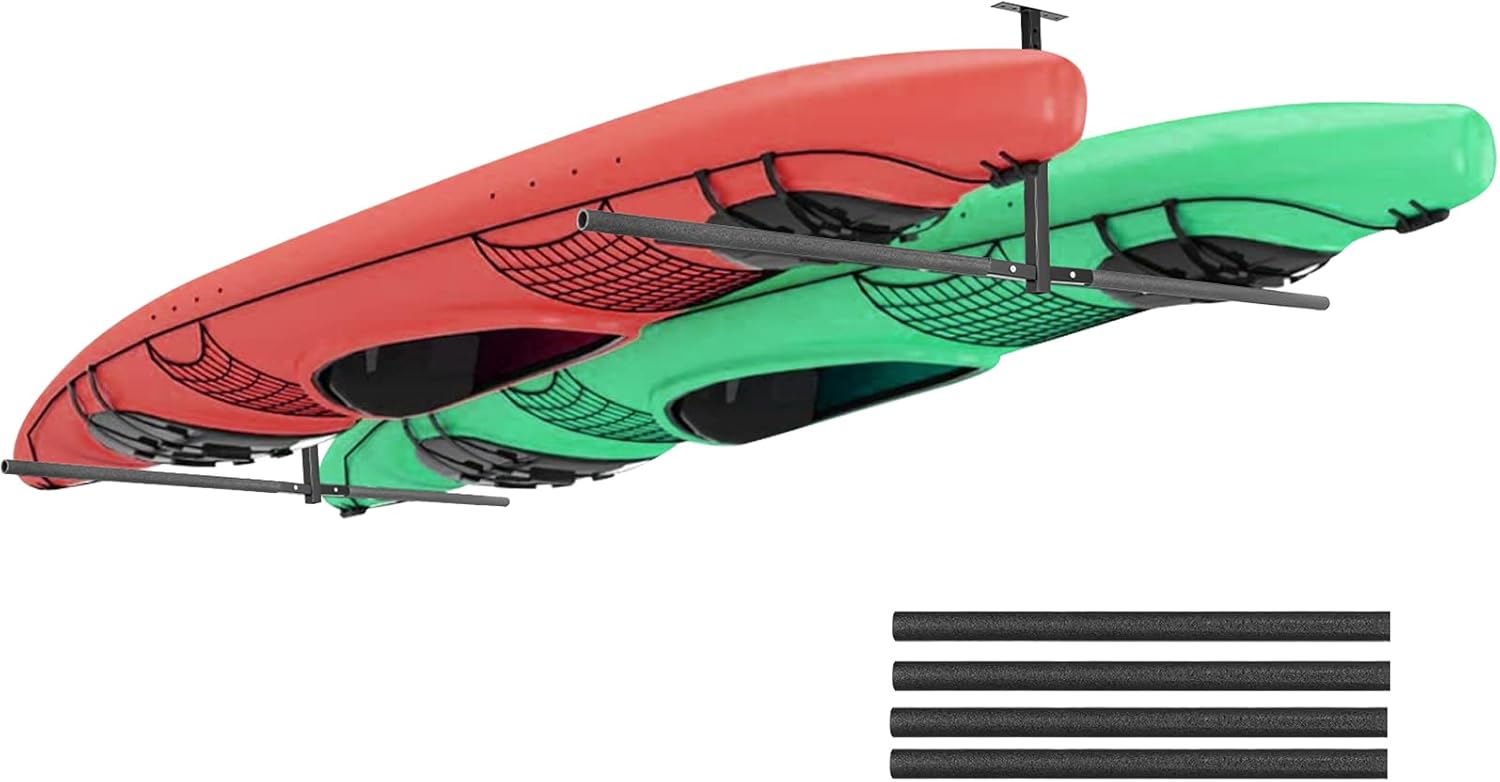 VEVOR Kayak Storage Rack, Buy 1 Get 1 More,Ceiling Mount, 200LBS Capacity, 2 Kayak Ceiling Rack, Adjustable Height 10
