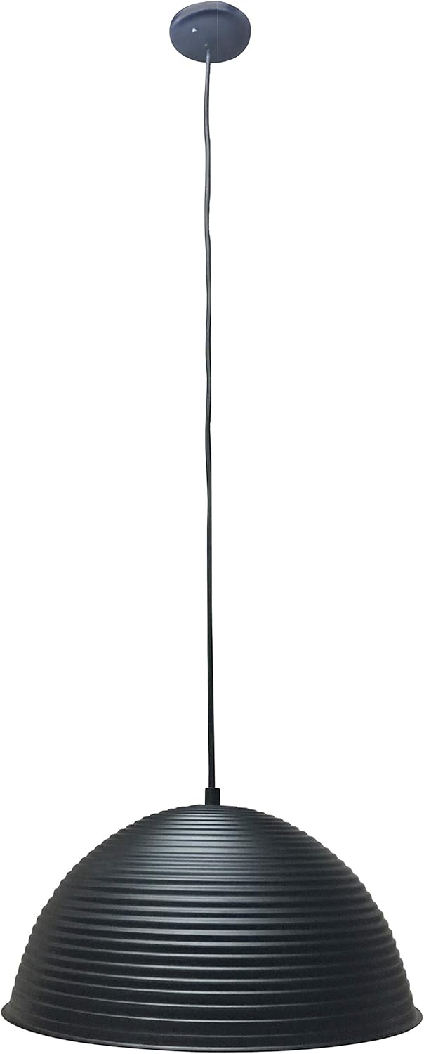 Decor Therapy CH1935 Keiron 1 Light Bowl Pendant, Matte Black with Matte Gold