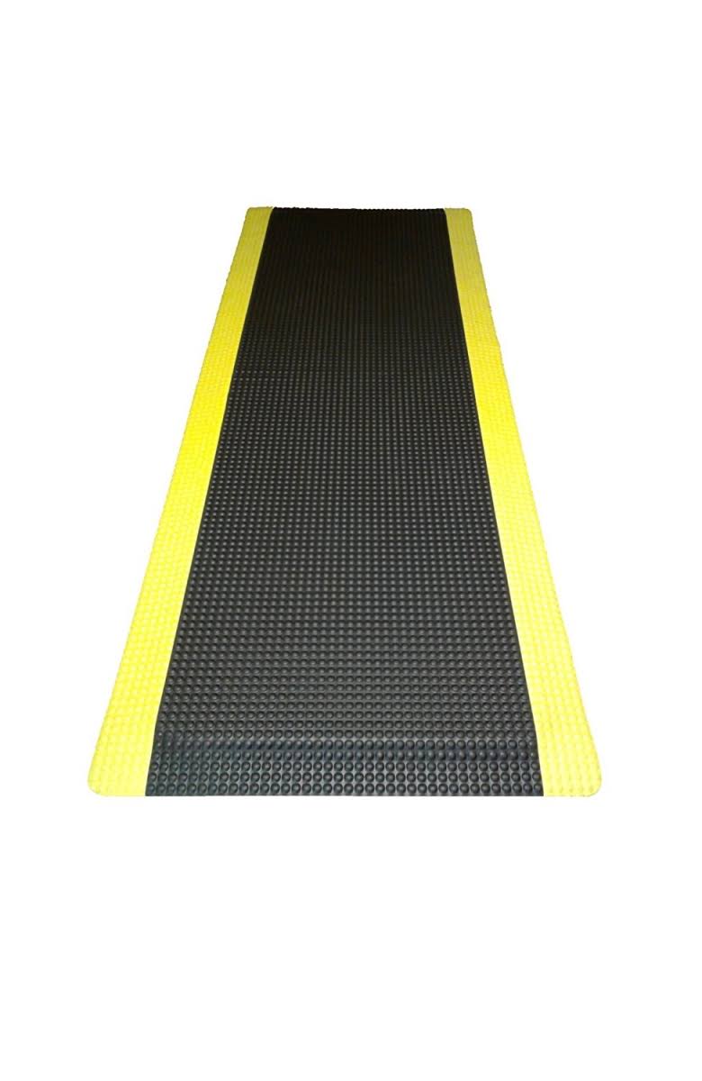 Ranco Industries RFLX24BYRNSX26 Reflex Anti-Fatigue Rhino No-Slip Mat Black with Yellow Border - 2 ft. x 26 ft. x 0.62 in.