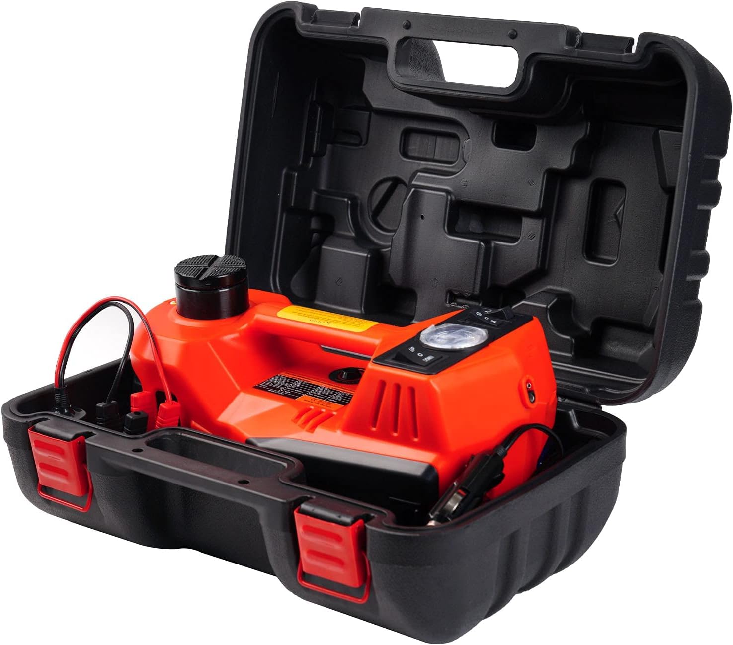 FEANISIFEI Electric Car Jack 5 Ton 12V Electric Jack with Built-in Inflatable Pump Electric Hydraulic Jack for SUV Car Tire Change Black