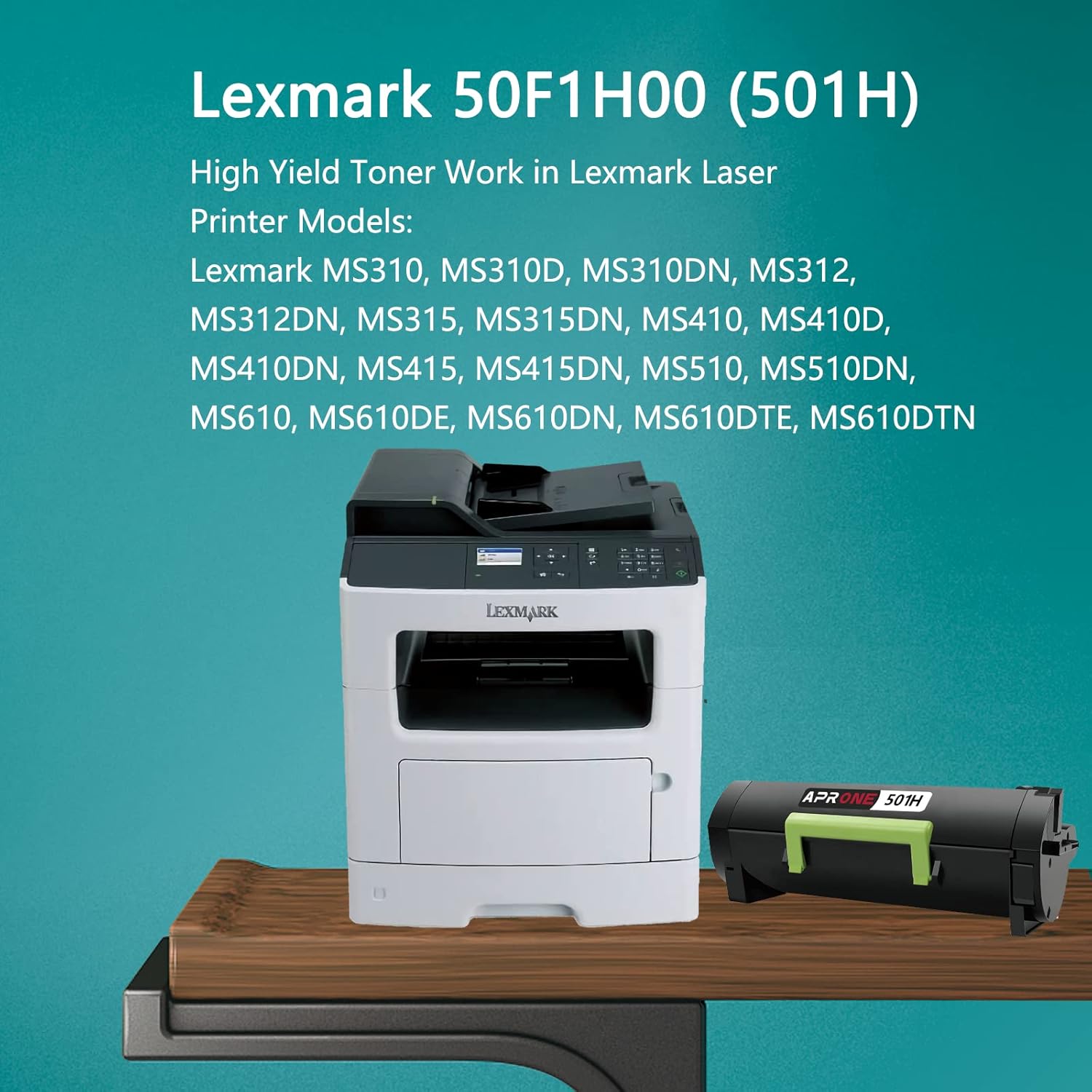 Remanufactured Lexmark 501H 50F1H00 501X 50F1X00 Toner Cartridge for Lexmark 501H 50F1H00 Toner Work for MS310dn MS312dn MS315dn MS410dn MS415dn MS510dn MS610dn Printer (5,000 Pages,Black) Pack of 2