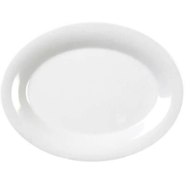 Thunder Group CR212W 12x22 x 9x22 Oval White Melamine Platter - 12/Pack