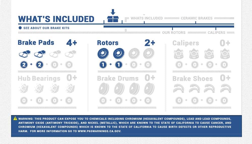 Callahan CRK11464 FRONT 294mm Premium OE 5 Lug [2] Brake Rotors + [4] Ceramic Pads + Hardware [fit Subaru Impreza Legacy Outback]