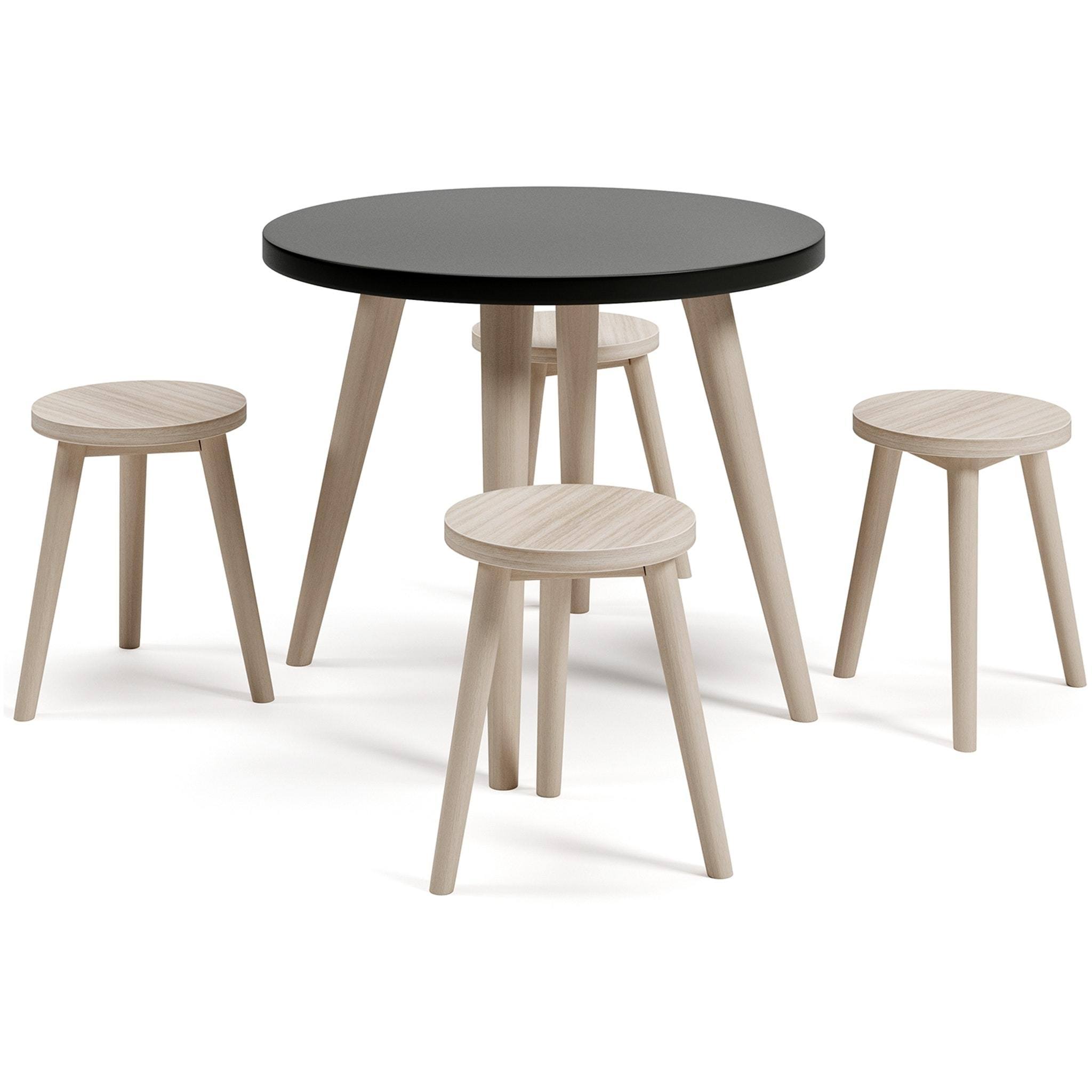 Blariden Black and Natural 5 Piece Table Set