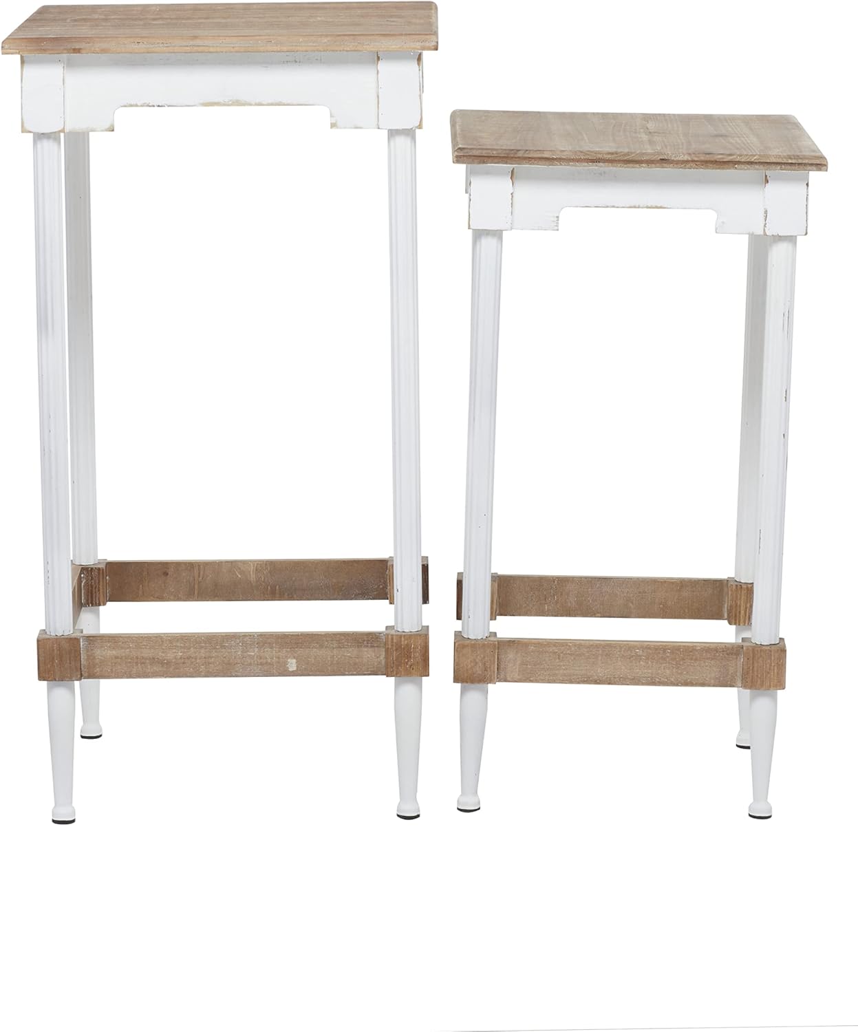 Deco 79 Farmhouse Fir Wood, End Living Room, Accent, Side Table for Small Spaces, S/2 29