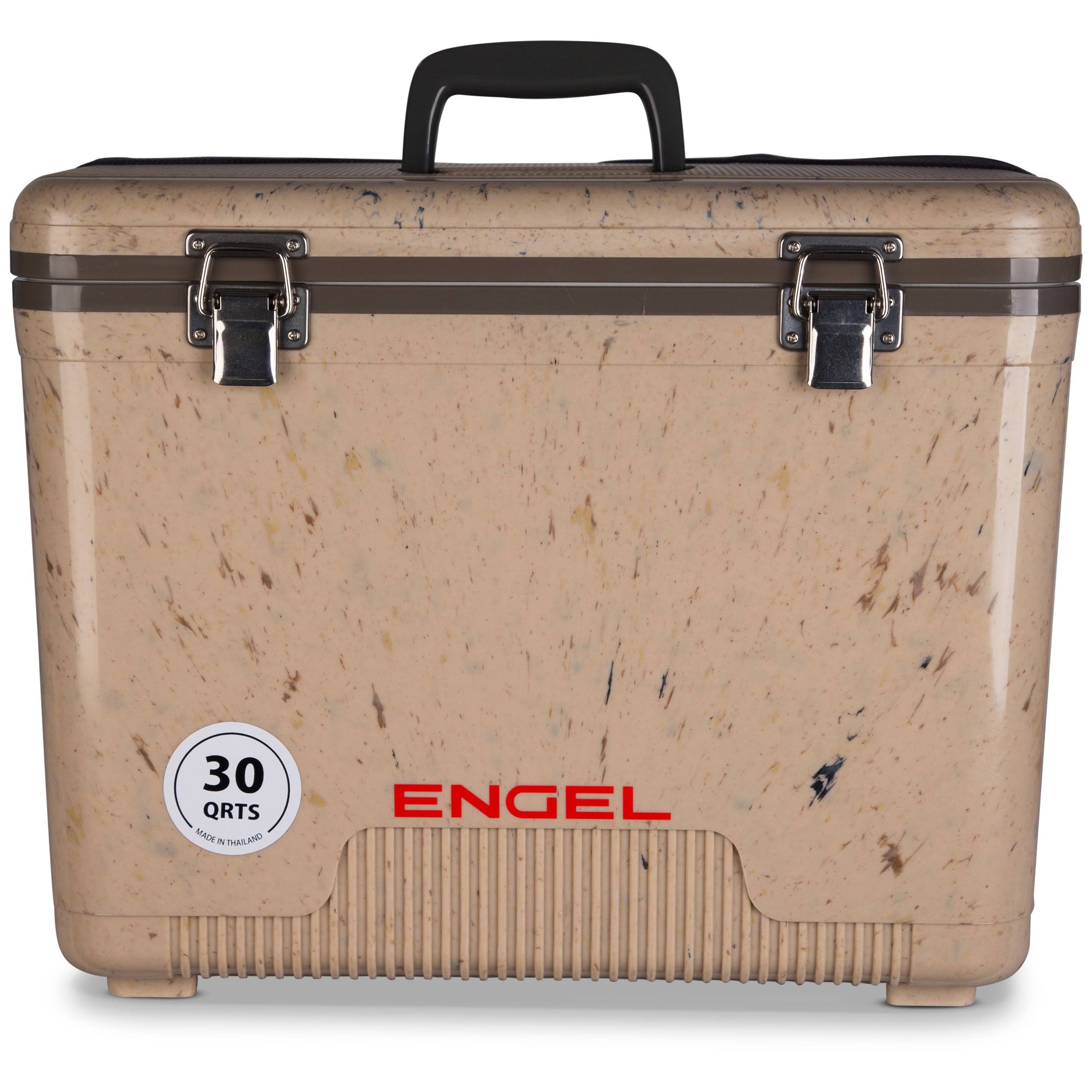 Engel 30 Quart Leak Proof Compact Lightweight Cooler and Drybox Grassland Brown