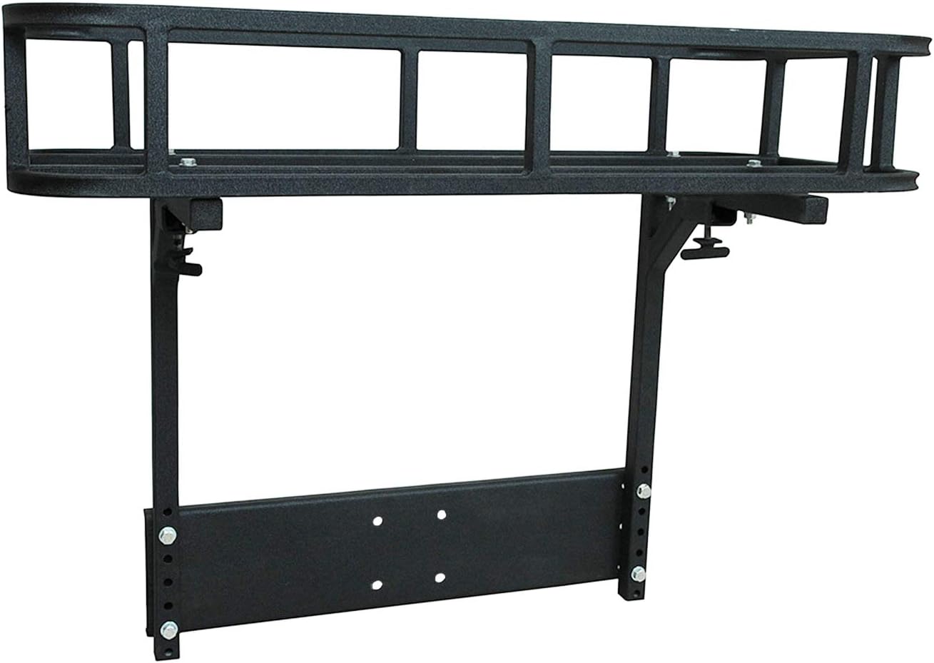 EAG Black Steel Rear Cargo Basket for Rear Bumper with Tire Carrier Fit for Wrangler 87-96 YJ 97-06 TJ 07-18 JK