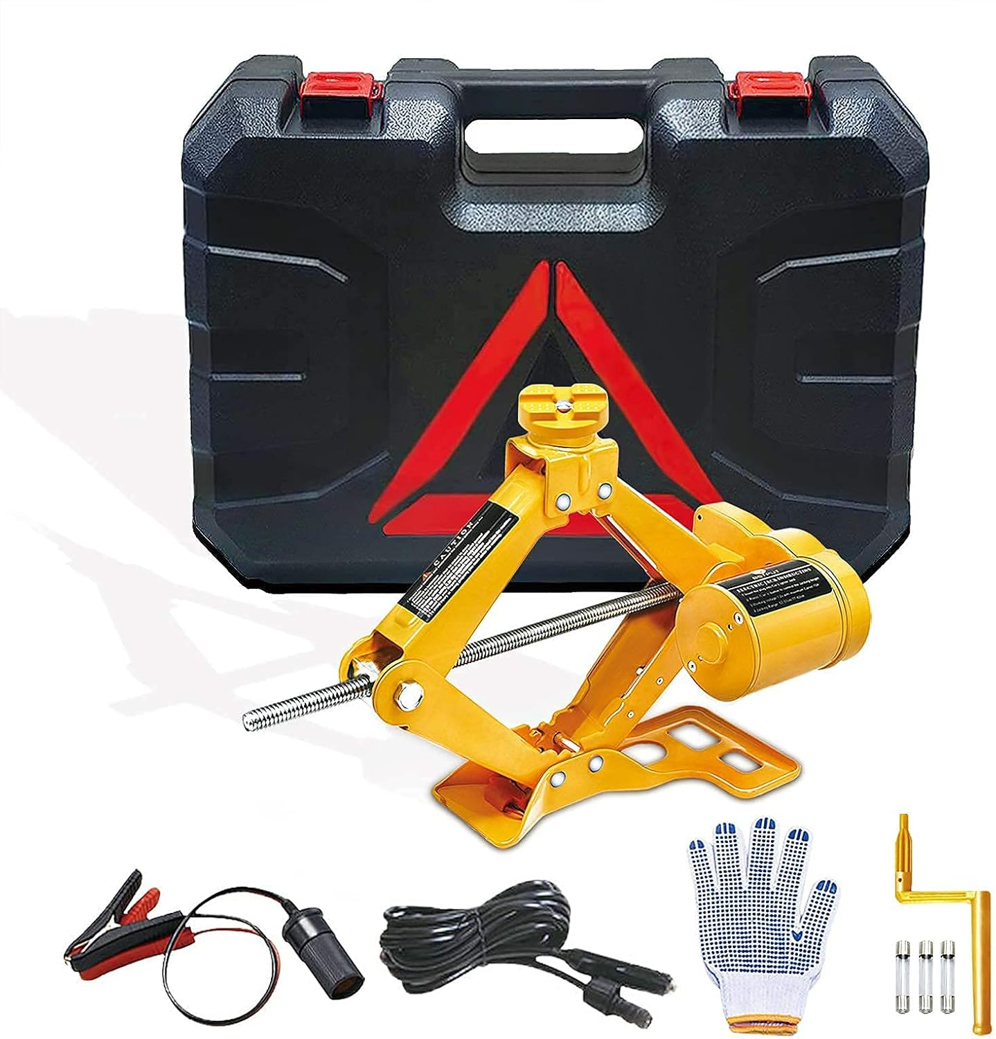 Electric Car Jack 2 Ton 12V Electric Scissor Jack with Storage Box for Car SUV Tire Changes (Lifting rang: 4.72~14.72 inch)